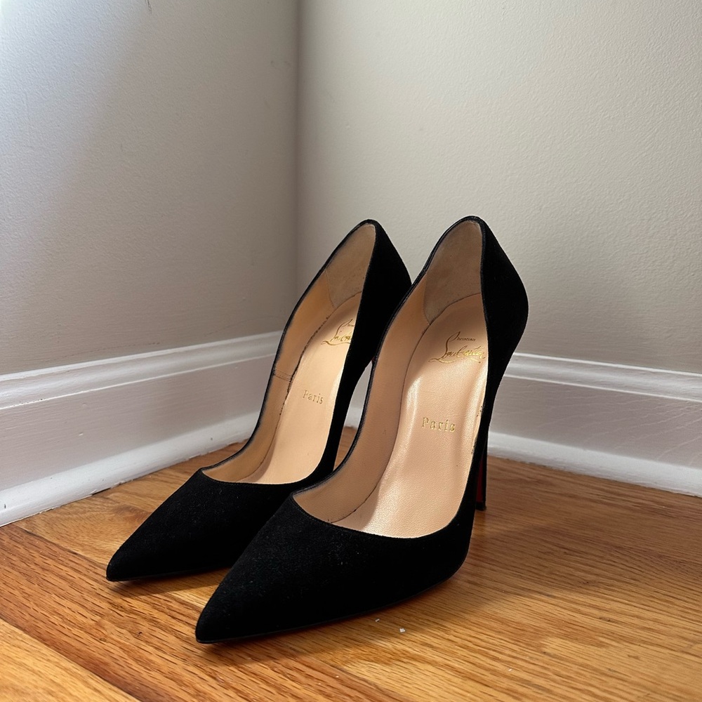 Christian Louboutin Paris Black Suede Heels